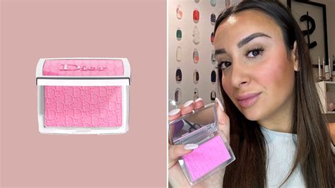 dior blish pink|Dior blush with flushed cheeks.